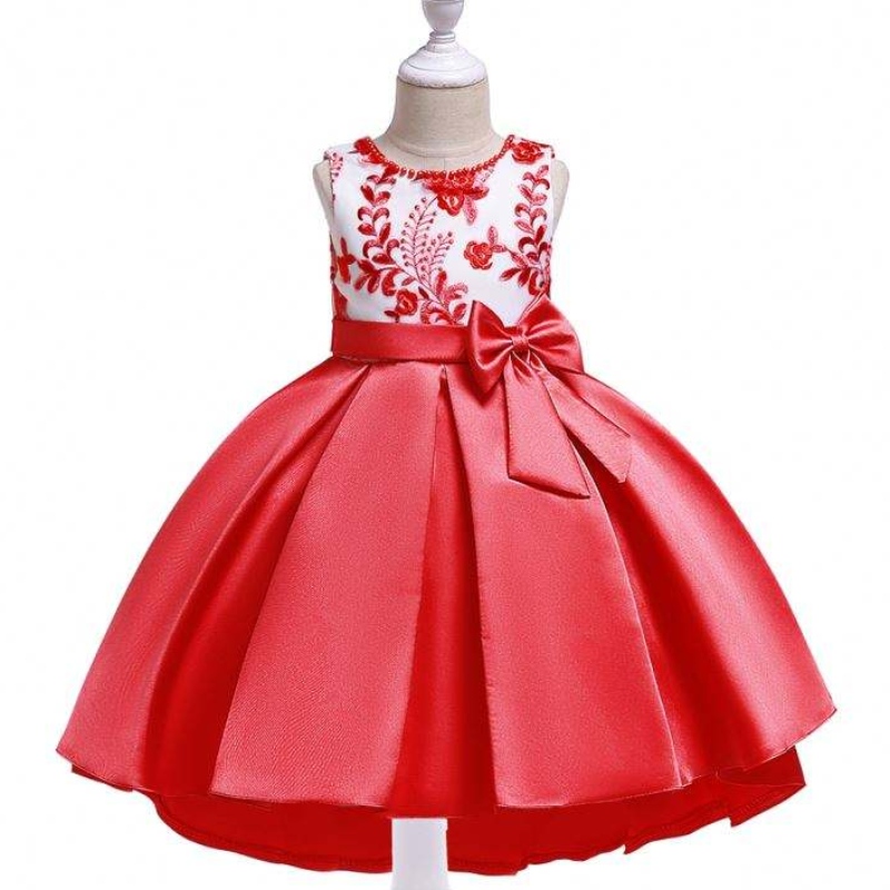 Abito per bambini all'ingrosso elegante in pizzo di alta qualità per bambini g indossare abiti da sera floreale t5087