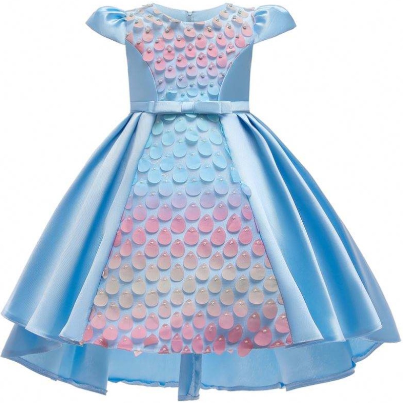 Baige New Design Kids Kids Wiped Bow Girl Abito Abiti da festa Bellissimo abito da principessa