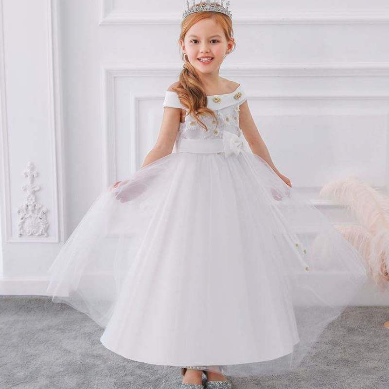 Kids Flower Girls Party Wear Abito abito di compleanno per ragazza MAXI BALL ABITY BAMBINI A DUSTI LUNGO LUNGO LP-232