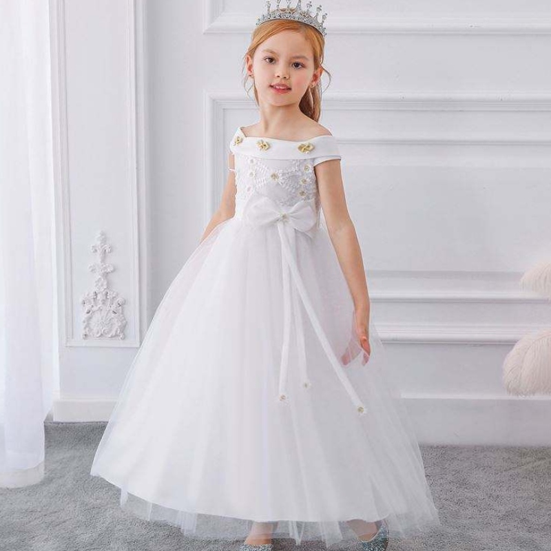 Kids Flower Girls Party Wear Abito abito di compleanno per ragazza MAXI BALL ABITY BAMBINI A DUSTI LUNGO LUNGO LP-232