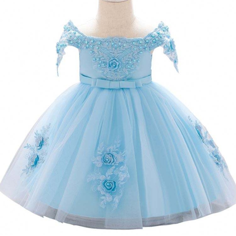 Baige Wholesale Flower Girls Dresses Battesm Tulle Skirt Dress Abito da battesimo Little Baby