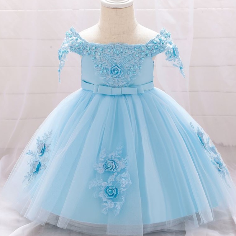 Baige Off -Shougle Flower Girl Dress Abito da festa per bambinineonato per 0-2 anni L5057XZ