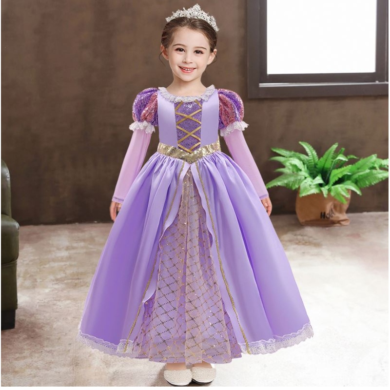 Baige Girls Princess Sofia Dress costume Costume Kids Paiugine Sophia a strati lunghi Bambino Carnevale Halloween Abito da festa