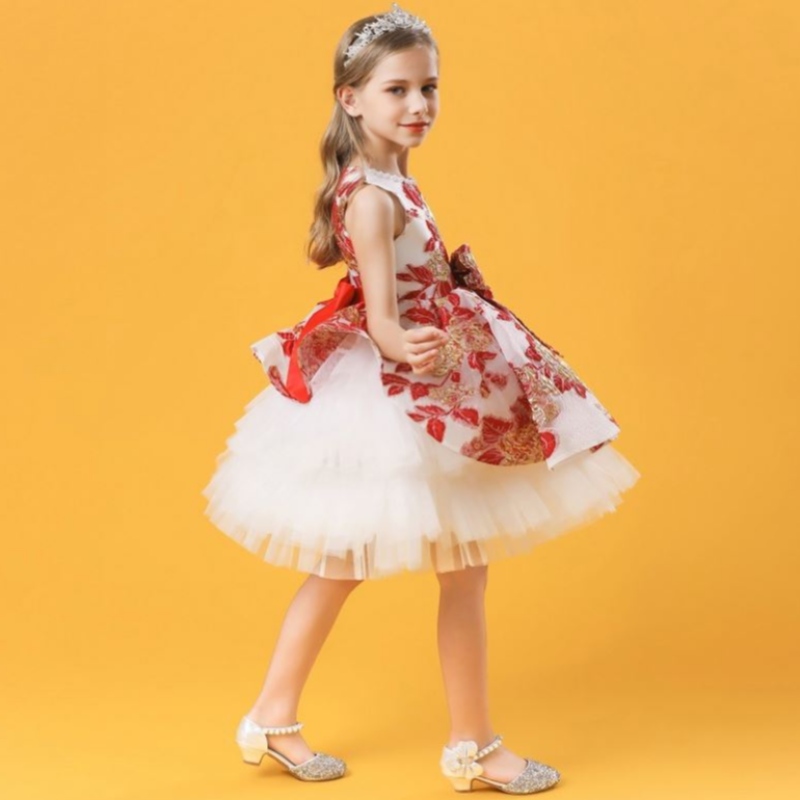 BAIGE VENDITA calda Nuovo stile 3-10 anni GIRL BILLN GIORNI GIORNO Fiori Abbassini Dress per il matrimonio