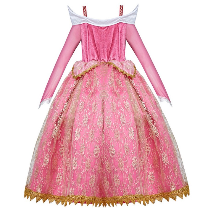 Girls Deluxe Sleeping Beauty Principessa Costume a manica lunga abito da festa per feste per feste per feste per abiti per abiti 3-10t 3-10t
