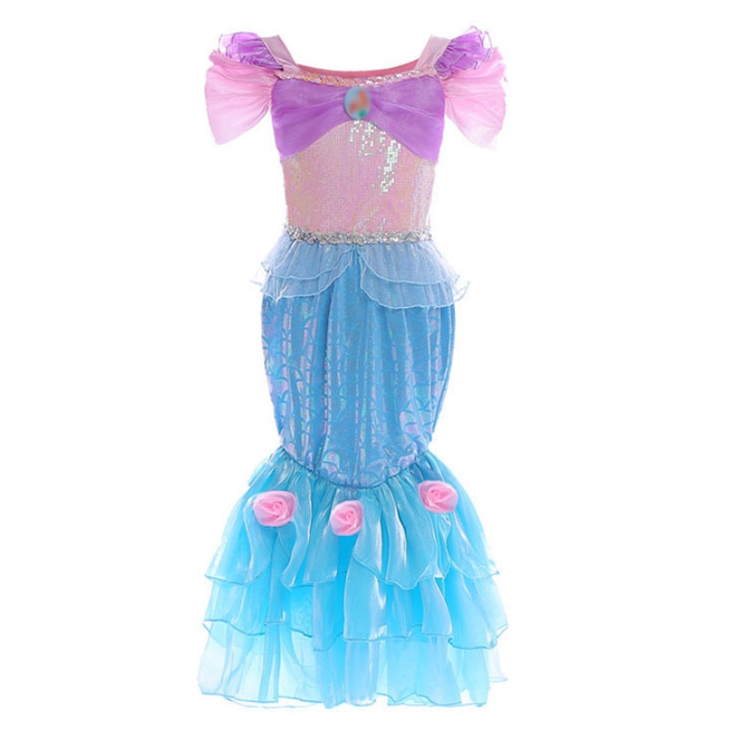 Ragazza piccola sirena principessa fantasia vestire costume costume abiti estivi per bambini abbigliamento per feste di compleanno di Halloween