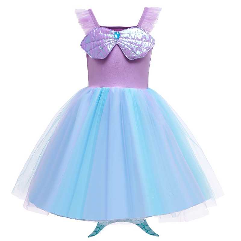 Abito da principessa per bambine Fancy Little Mermaid Costume Costume Toddler Kids Sirena Ocean Summer Abbigliamento