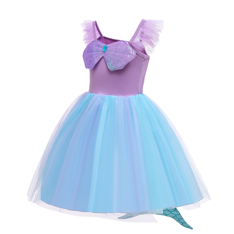 Abito da principessa per bambine Fancy Little Mermaid Costume Costume Toddler Kids Sirena Ocean Summer Abbigliamento