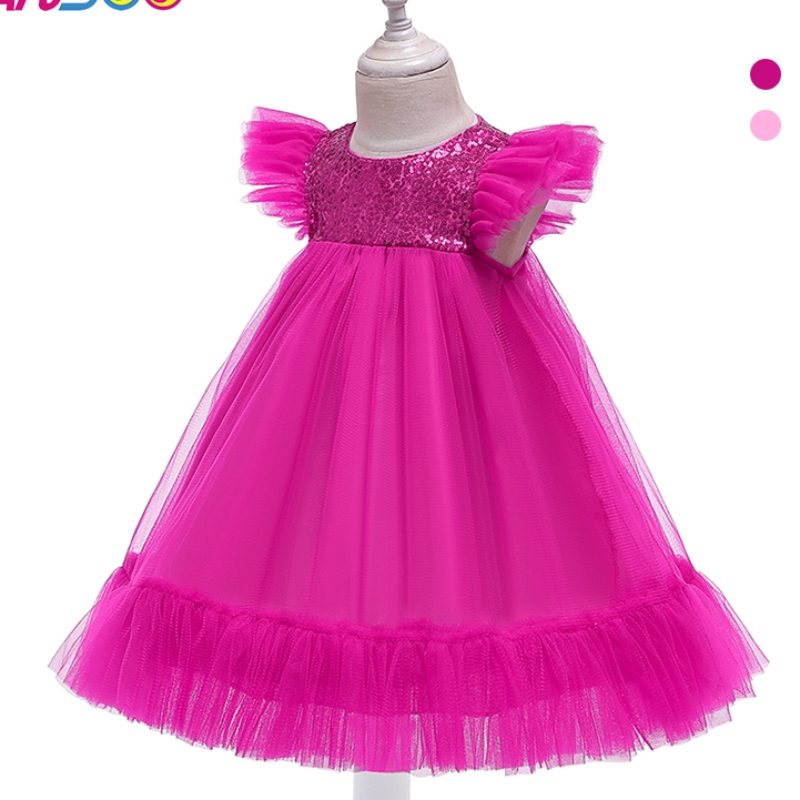 Ansoo European e American Pink Dress Girls \\ 'Anno di garza Principessa Abiti per 2-4 anni per bambini