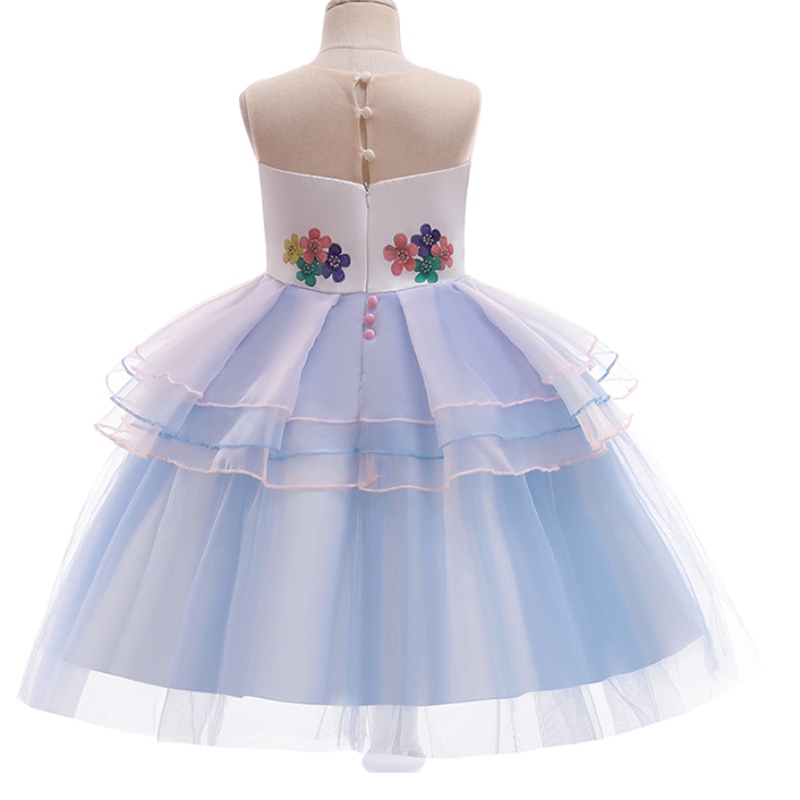 ANSOO Kid Toddler Girl Birthday Birthday Party Costume Costume Rainbow Unicorn Fluffy Strated Tulle Tutu Dress per Girl