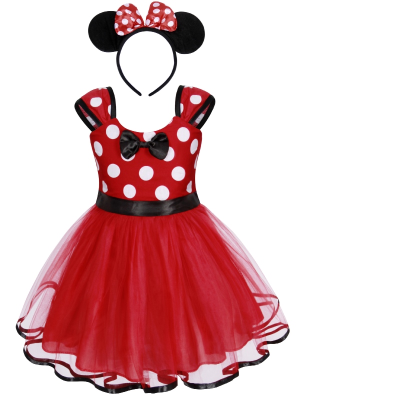 BAMBINA GIRL POLKA POT FANTAST INSIESSA PARTENZA DI BILETTU BISAGGIO TULLE Abito principessa con banda per capelli per la festa dei bambini