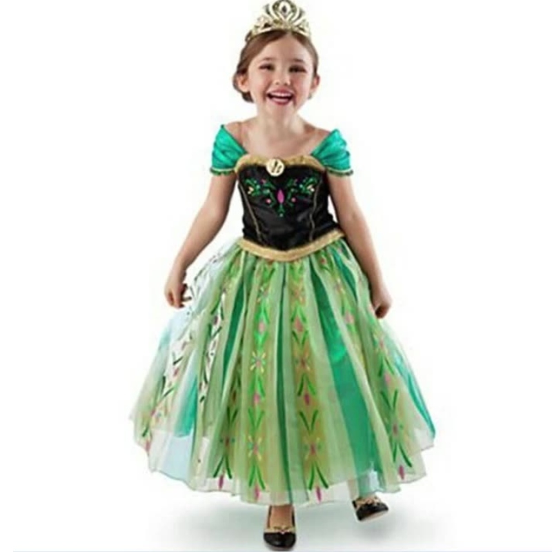 Il costume da performance di Anna Princess Girls Dress Green Childre
