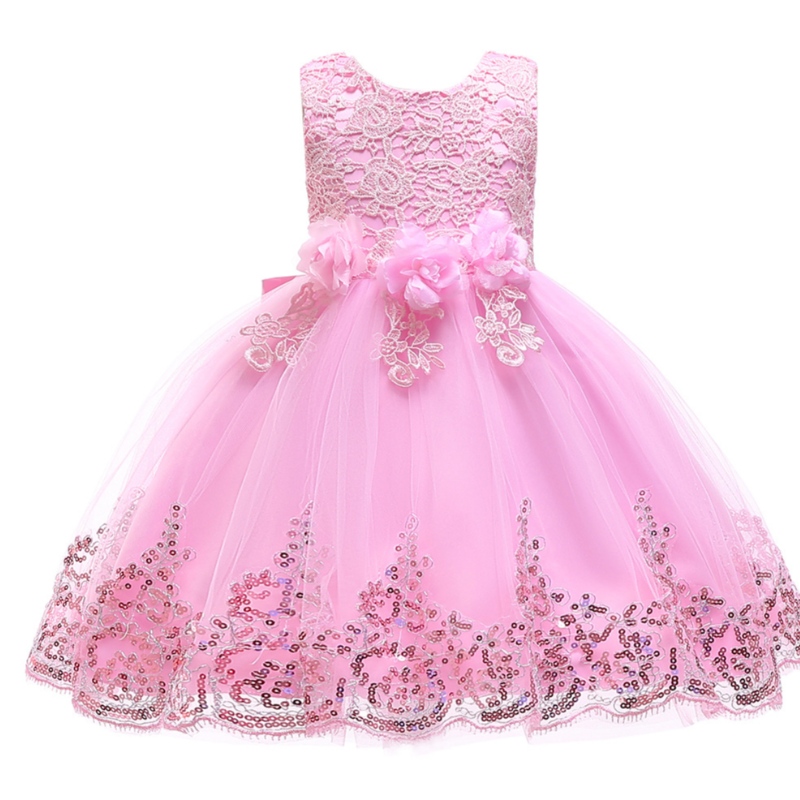 Abito da sposa da bambino adorabile abbigliamento da festa di compleanno abiti tutu senza maniche per ragazze 2-12 anni