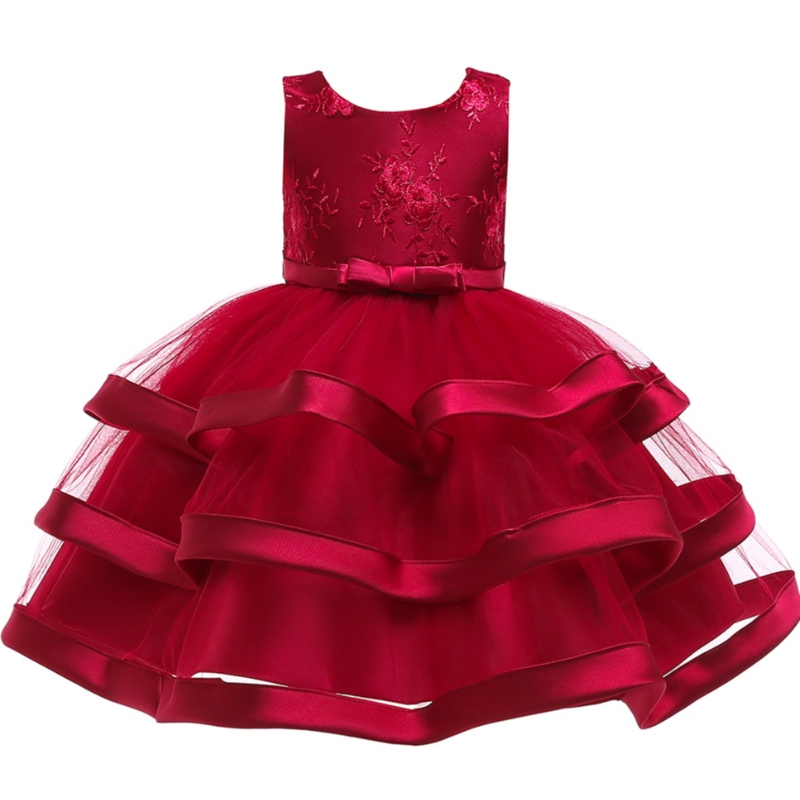 Abito da sposa da bambino adorabile abbigliamento da festa di compleanno abiti tutu senza maniche per ragazze 2-12 anni