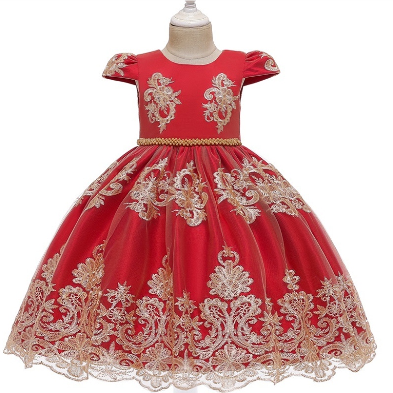 Amazon Hot Sale Dress Dress Dress Gold Lace Dress per 1-3 anni bambino