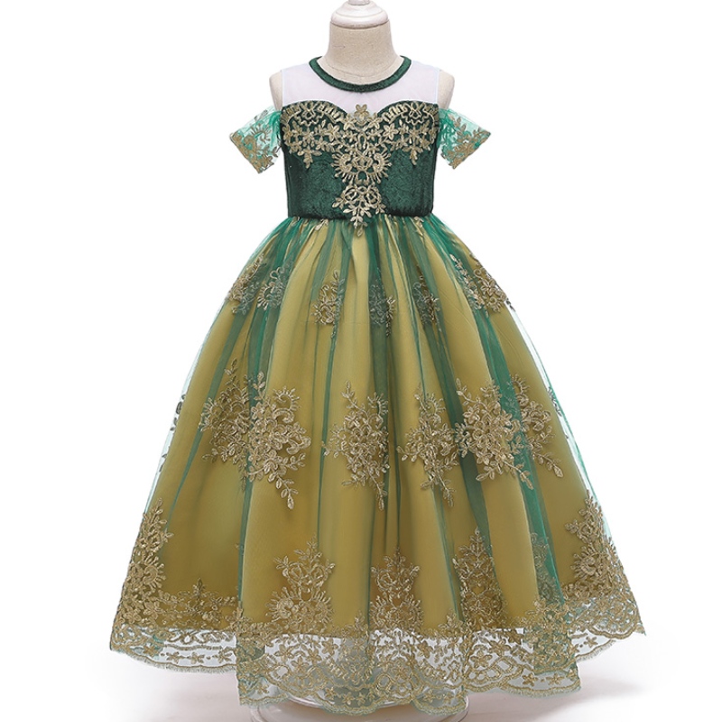 Abito verde della festa da ballo principessa Anna Dress per la ragazza