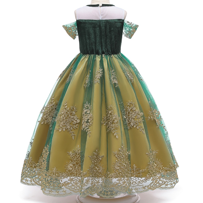 Abito verde della festa da ballo principessa Anna Dress per la ragazza