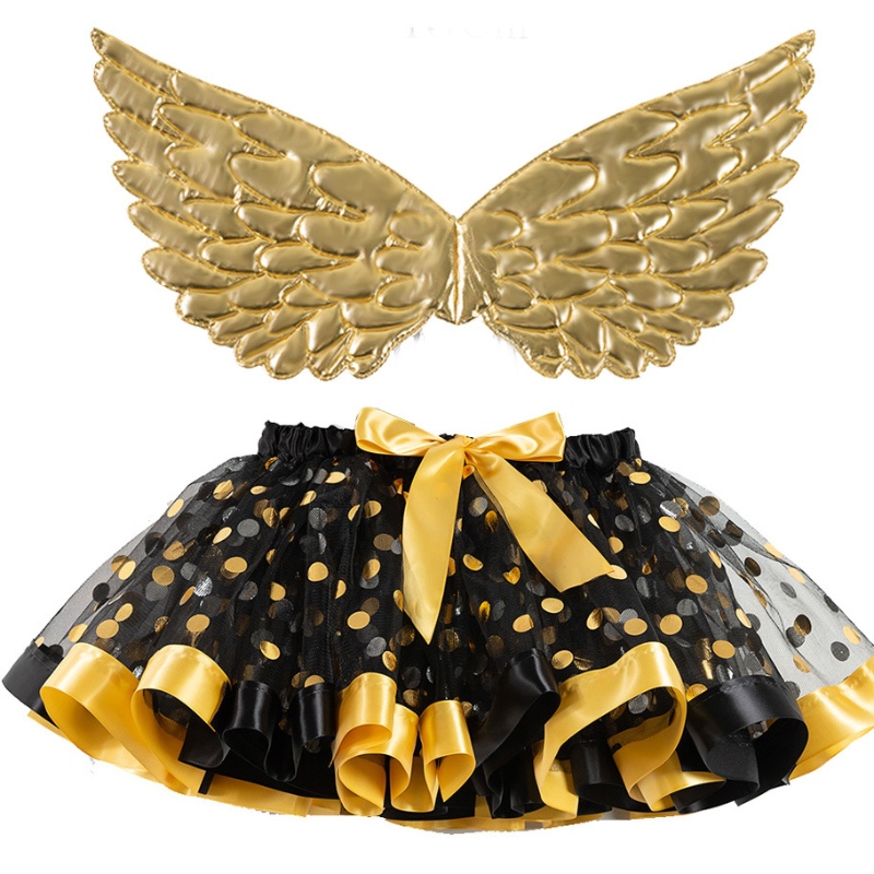Ali d'oro pois abito party abbigliamento di halloween ragazze tutu skir