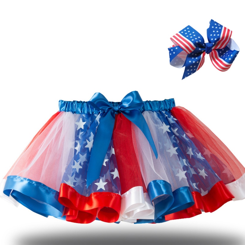 2022 Scala bandiera a stella Mesh Gonna tutu costume tutu di Haltuween per ragazze