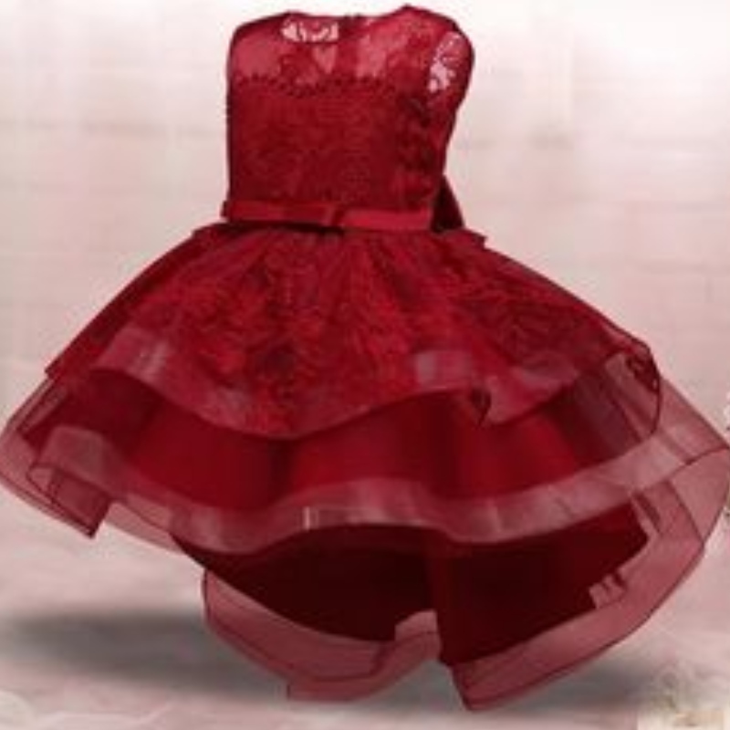 Girls Christmas Princess Dress for Kids Lace ricamo abiti da fiori per bambini abito da sera per la serata da ballo di ballo per ilnuovo anno