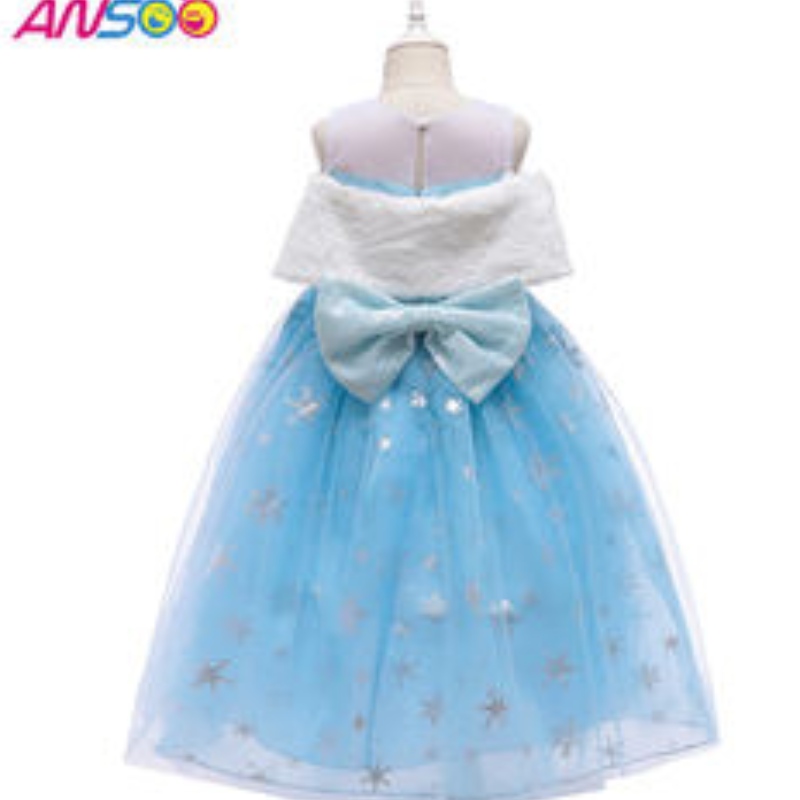 ANSOO2021 Performance dei bambini Elsa Fashion Girl Wool Collar Princess Cumo adorabili costumi per ragazze adorabili