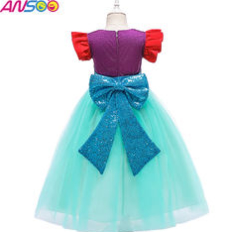 ANSOO 2021 OEM/odm Girl Mermaid Dress Birthday Wedding Party Wear Flower Girl Princess Dresses