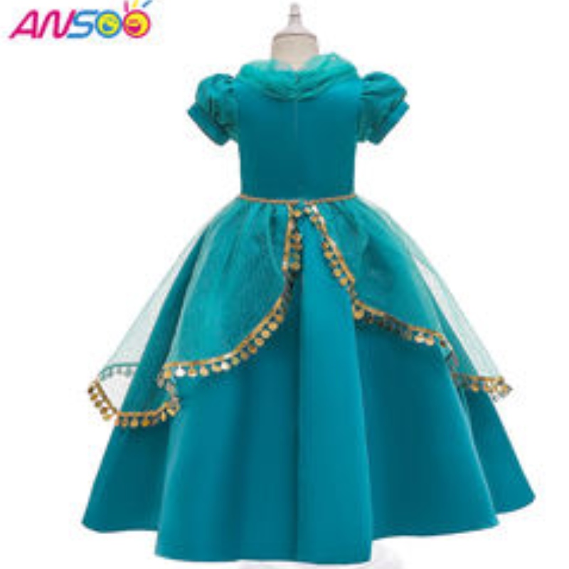 ANSOO Fancy Kids Dress New Arrival Lace Performance Girl Patterns Belumin Baby Kids First Birthday Persian Princess Dress