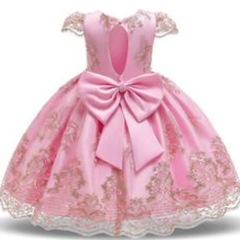 Abito per bambini Smocked Children Abbigliamento Flower Girl Girls Luxury Lace Big Beauty Princess Dress Birthday Birthday Amiglia