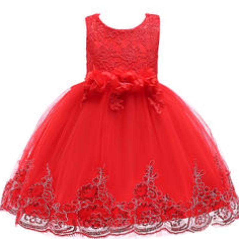 Abito da palla rosa ricamo personalizzato Princess 4-8 anni da bambina Design Design Party