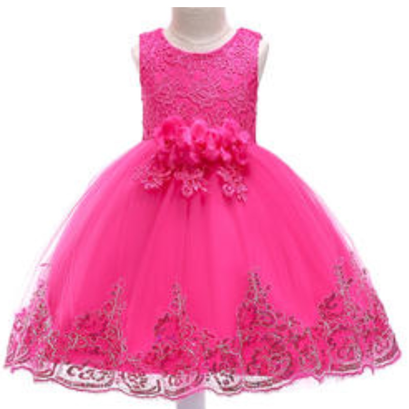 Abito da palla rosa ricamo personalizzato Princess 4-8 anni da bambina Design Design Party