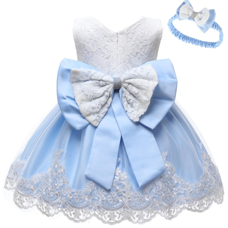 0-6 anni per bambini abito da ballo abito per bambini Battissimi Batteni Battesimo Flower Girl \\ 'S Wites with Big Bow