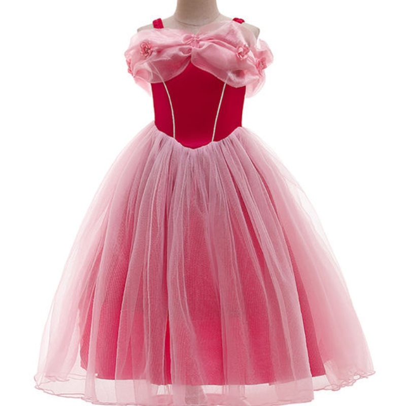 Costume per la bellezza addormentata per ragazze fuori spalla estate abito aurora bambino fata a maglie tutu abito di Halloween Princess Cosplay