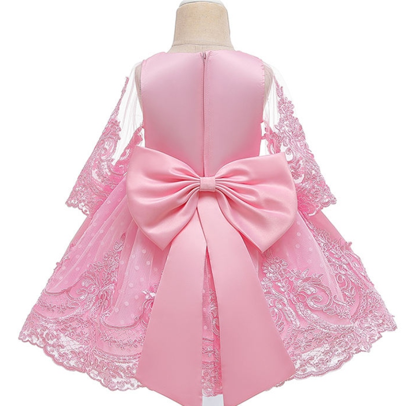 ANSOO 2022 Nuovo stile Summer bambine Principessa Sleeveless Long Lace Back Big Bow Party Dress costume per 2-13 anni ragazza