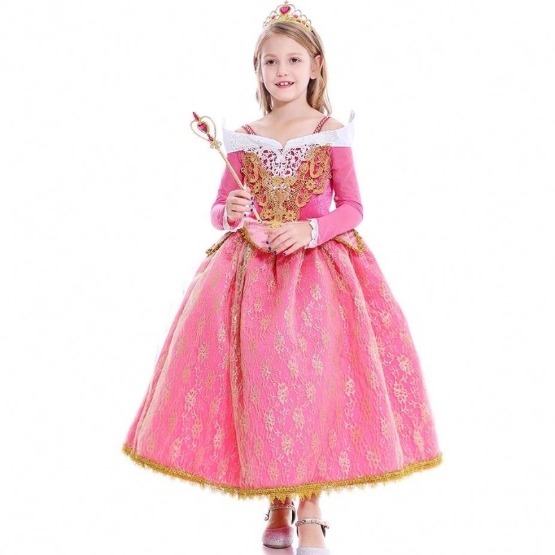 Baige New Girls Princess Aurora Costume Long Sleeve Sleeping Beauty Birthday Party Abita