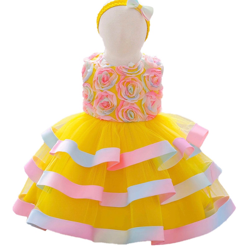 Baige Caldo Vendita Calda Summer Simpastella Simpastella Tulle Girls Cake Layered Kids COSTUME Girl Girl Dresses