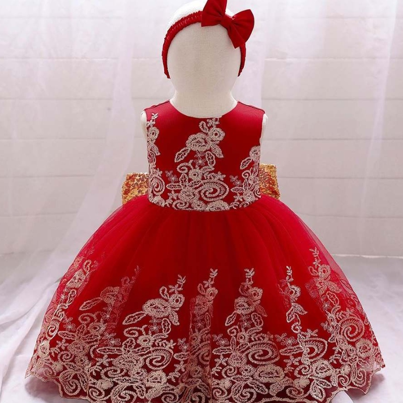 BAIGE Girls Abito da festa Custom Royal Tulle Satin Girls Birthday Party Wear Rosa Dress Abito per bambini