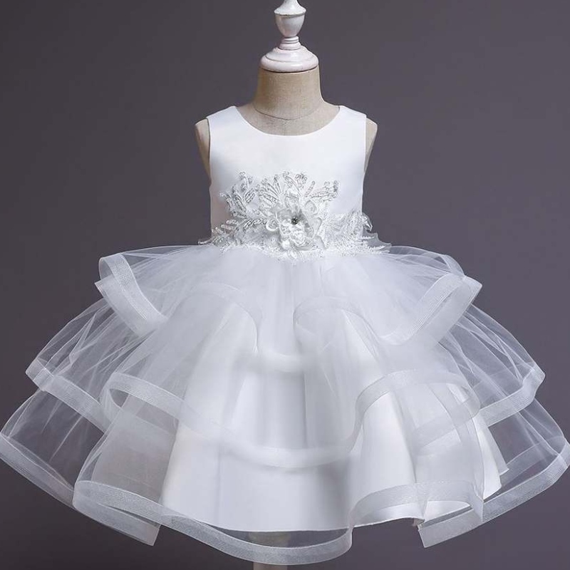 Baige Little Kid Kid Flower Girl Girl Summer Birthday Party costume abito da principessa 3-10 anni