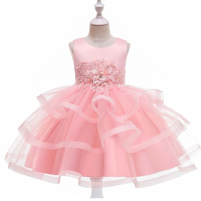 Baige Little Kid Kid Flower Girl Girl Summer Birthday Party costume abito da principessa 3-10 anni