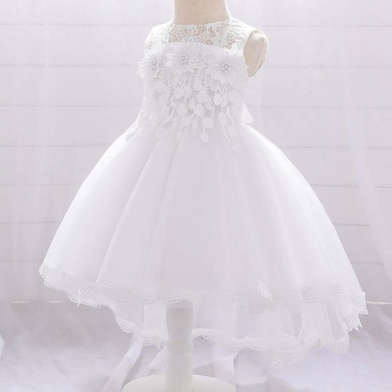 Baige Flower Girls Dress Wedding Child Girls Bassing Princess Tailing Dresses