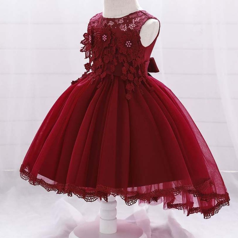 Baige Flower Girls Dress Wedding Child Girls Bassing Princess Tailing Dresses