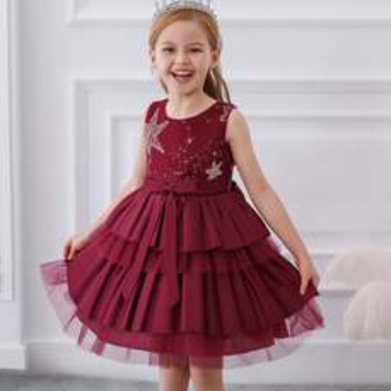 Baige Luxury Princess Sleeveless Dress Kids Ball Abito da ballo Fancy Birthday Party Costume