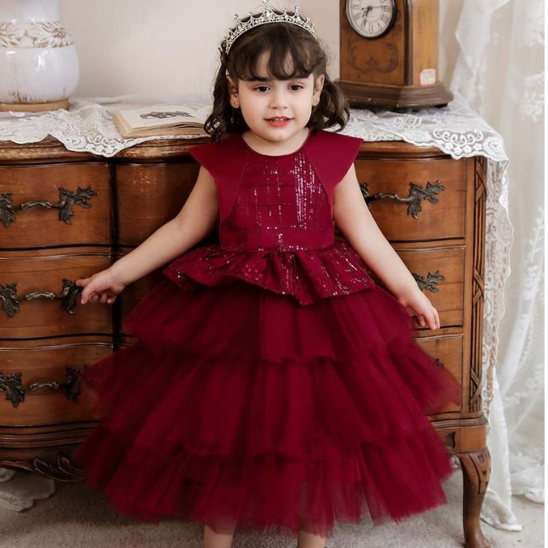 Baige Nuovo design Design Bambina bambina principessa Tulle tutu abito per bambini abiti da sposa