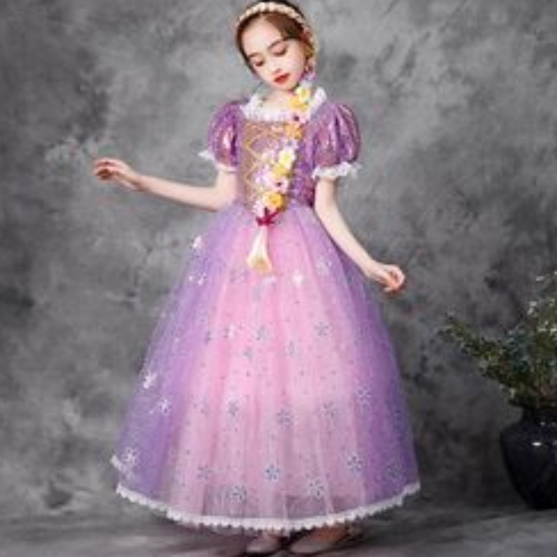 Girl Dress Lace Pace Pace Tangled Tangled Carnival Princess Costume Children Halloween Christmas Party Spot Kids Cosplay