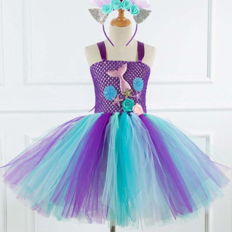 Nuova collezione di ragazze in stile sirena costume costume flower girl abito tutu con fascia gratuita 93430