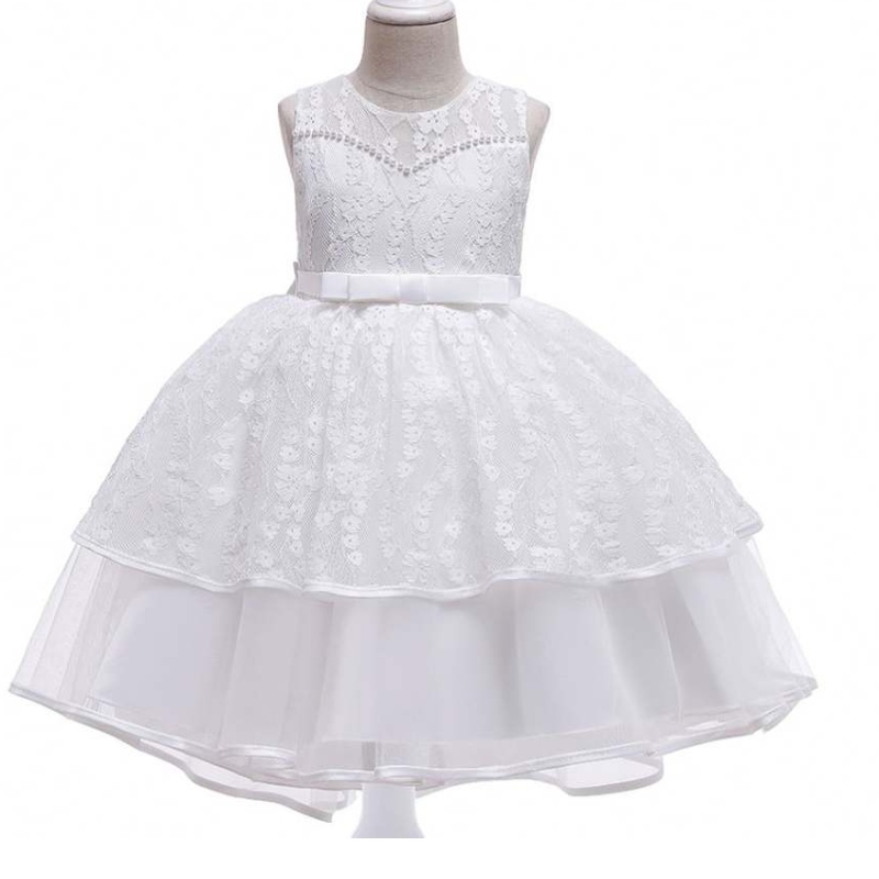 Abbigliamento per bambini baigenuovo design estate bianca senza maniche abiti da festa l5208