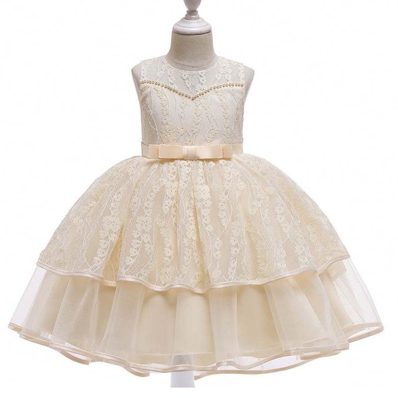 Abbigliamento per bambini baigenuovo design estate bianca senza maniche abiti da festa l5208