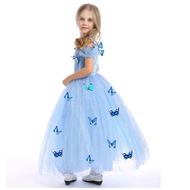 Baige best seller bambina abbigliamento per bambini cosplay principessa elsa anna fashion ragazza costume per bambini vestito lungo vestito