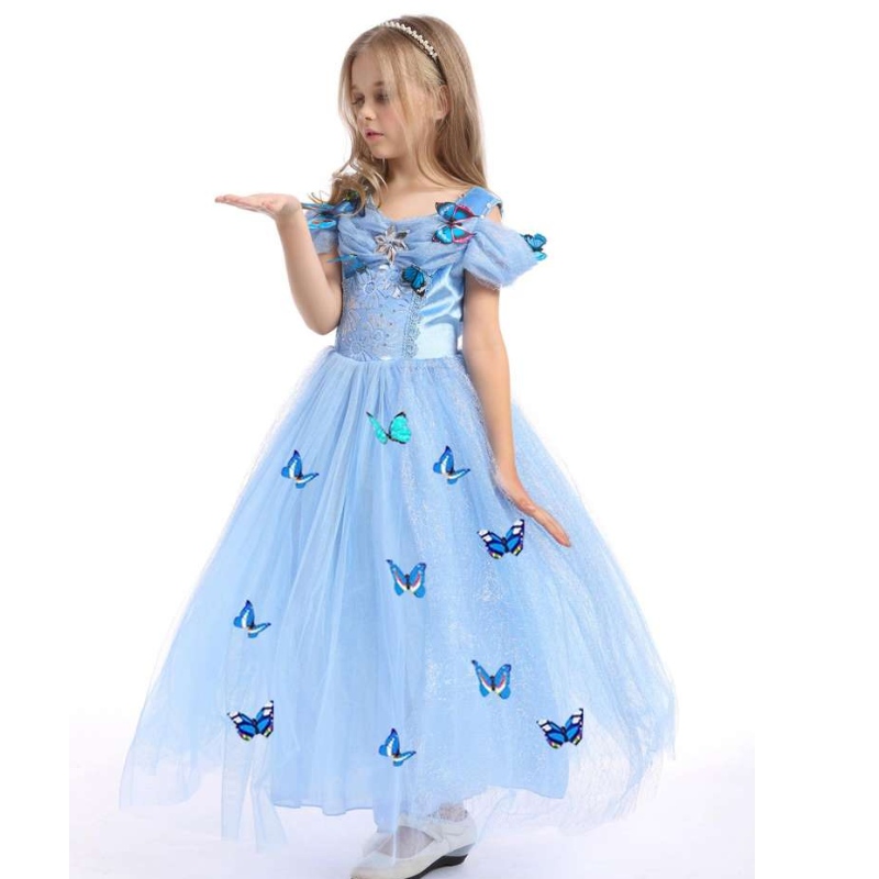 Baige best seller bambina abbigliamento per bambini cosplay principessa elsa anna fashion ragazza costume per bambini vestito lungo vestito