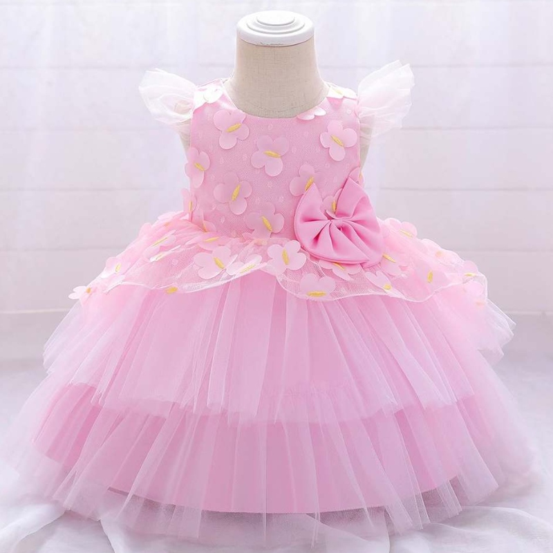 BAIGE Girls Patterns Pattern Sweet Girl Ruffle Princess Little Girl Bello Bellissimo Primo Comunion Vestito l1991xz