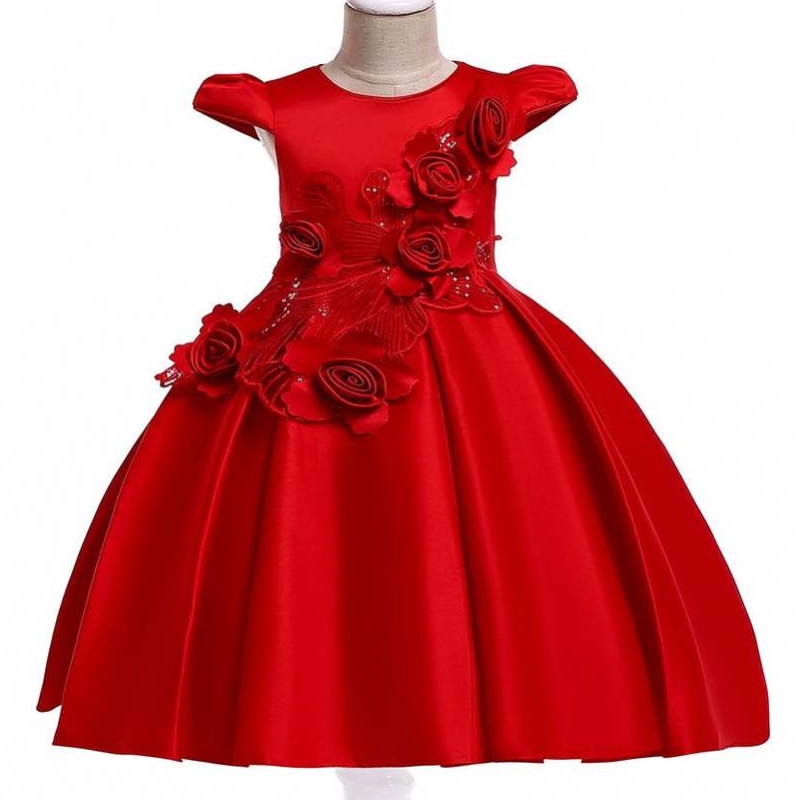 Baige Nuovo modello Model Kids Clothes Baby Girl Dress Princess First Birthday Dress L5070